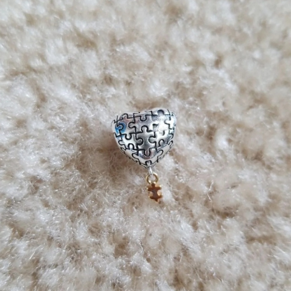 Heart and Puzzle Piece Charm
